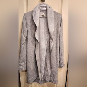 UGG Women's Light Gray Plush-Lined Open House Coat